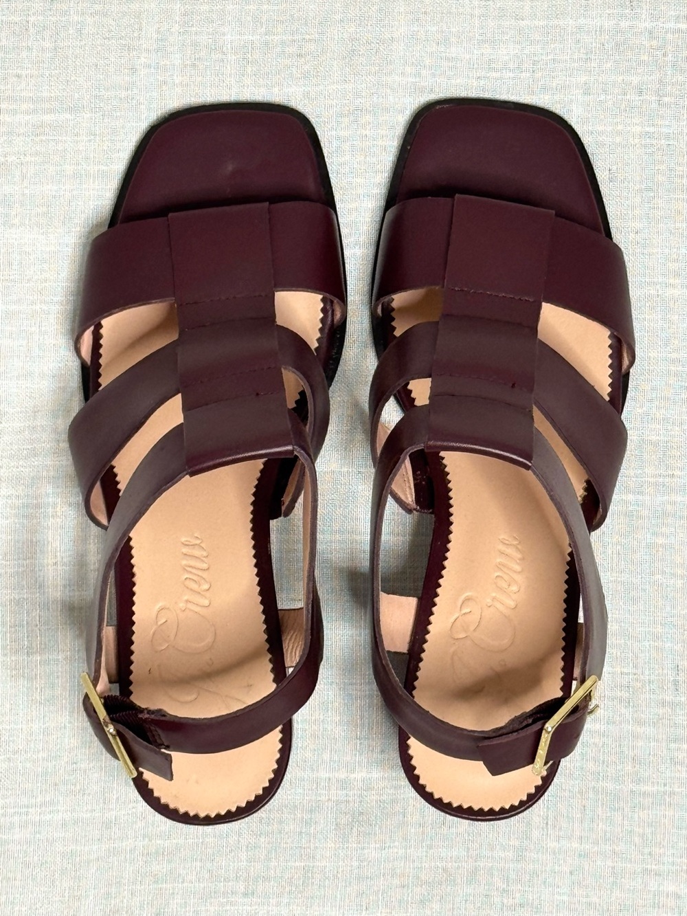 J. Crew Burgundy Block Heel Leather Sandals - Picture 4 of 11